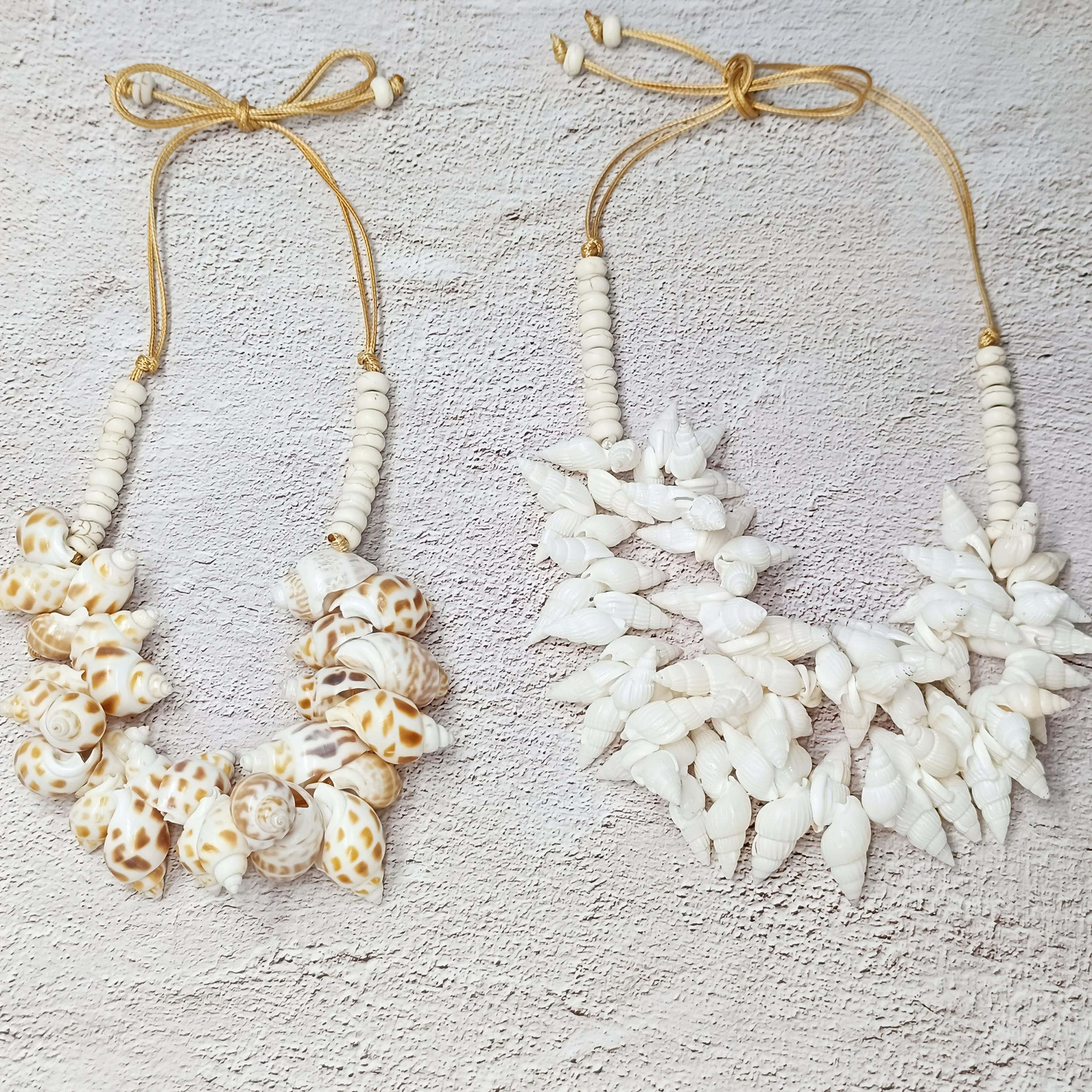 Natural Shell Necklace with Adjustable Cord for Beach Jewelry